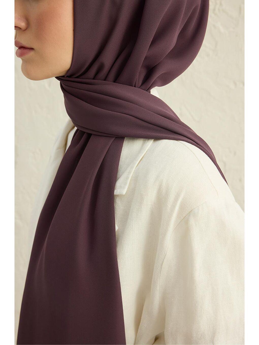 Daily Krep Şal Patlıcan Moru-3