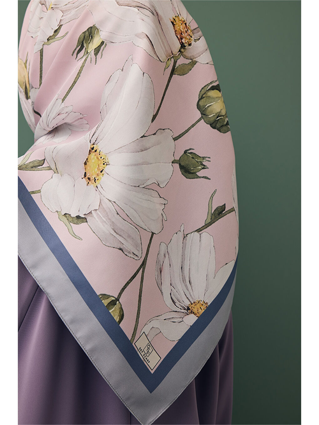 Lila Twill İpek Eşarp Daisy Leylak-6