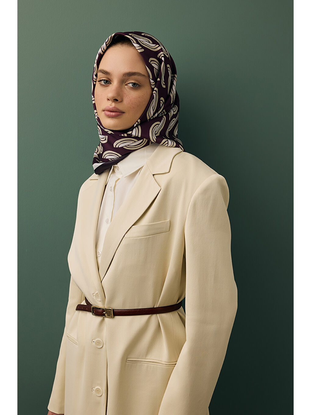 Twill İpek Eşarp Aura Mürdüm-1