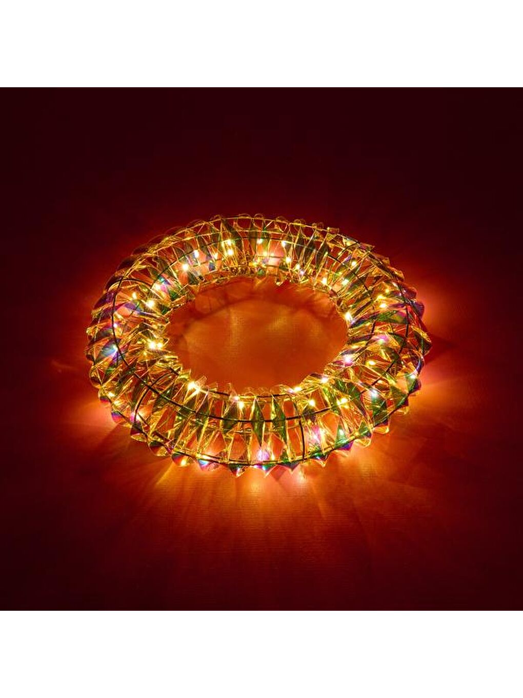 Sarı Çelenk Dekoratif Aydınlatma - 30 cm-1