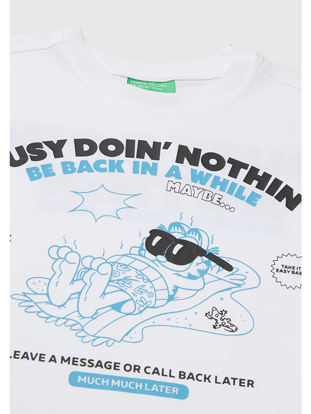Erkek Çocuk Beyaz Garfield Baskı Detaylı Yuvarlak Yaka T-Shirt-2