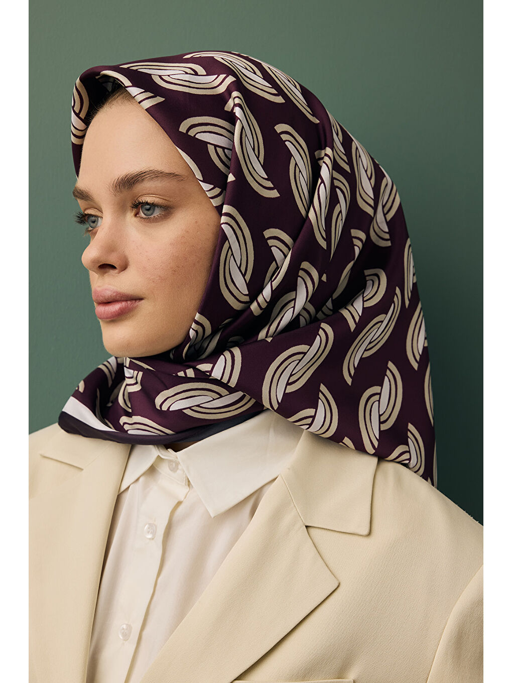 Twill İpek Eşarp Aura Mürdüm-3