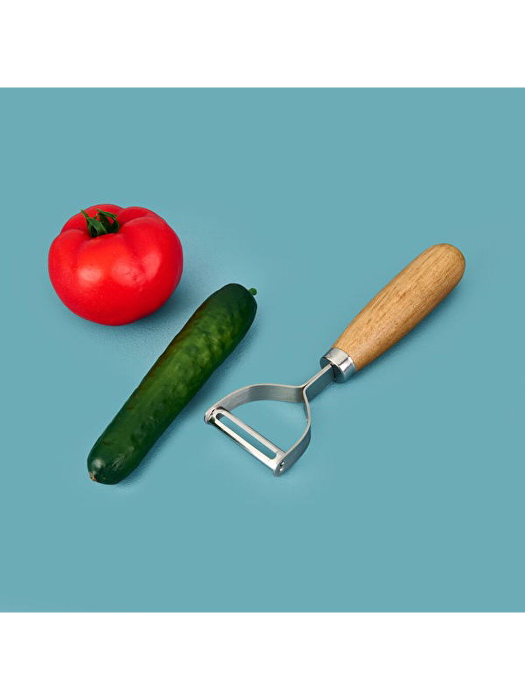 Akasya Kulplu Soyacak - Kahverengi - 15 cm-1