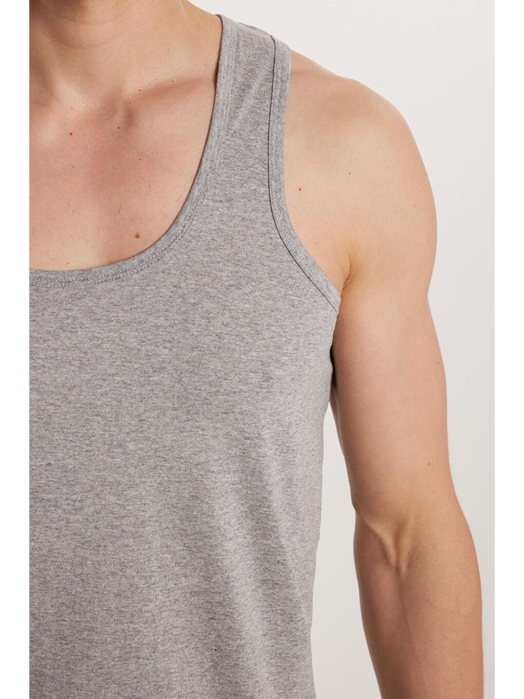 Karışık 6 Adet Compact Penye Siyah-Gri Erkek Atlet Pamuklu Standart Fit Normal Kesim 6'Lı Paket-4