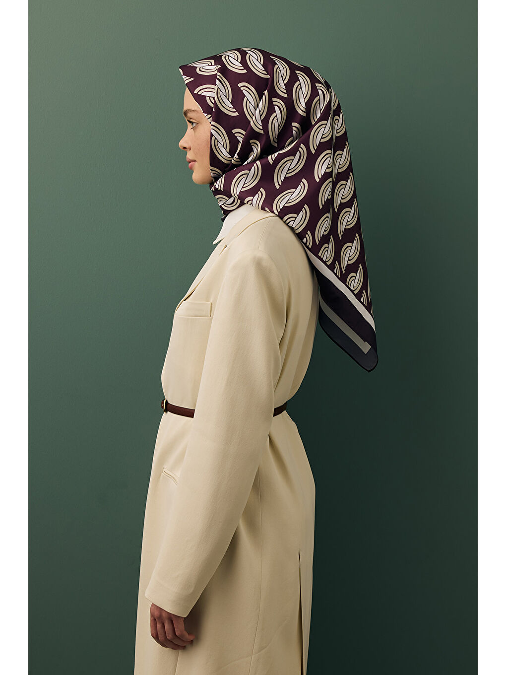 Twill İpek Eşarp Aura Mürdüm-5