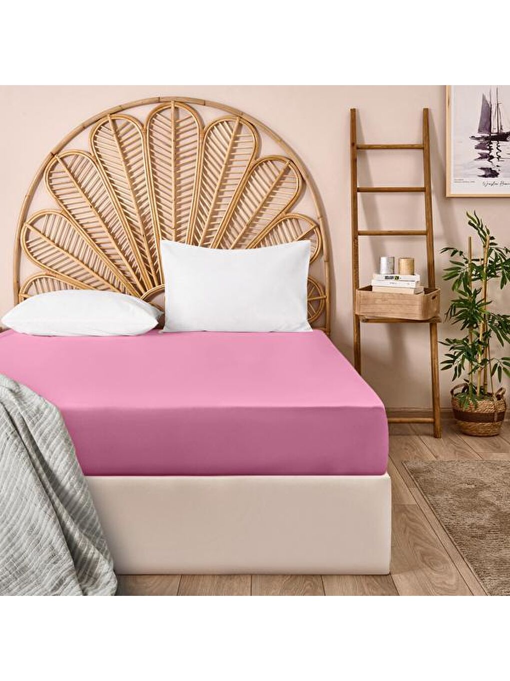 Pembe Soft Çift Kişilik Düz Kenar Çarşaf - Gülkurusu - 260x270 cm