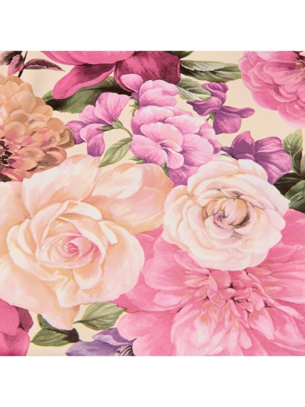 Karışık Çiçek Desenli Pvc Masa Örtüsü - Renkli - 140x140 cm-2