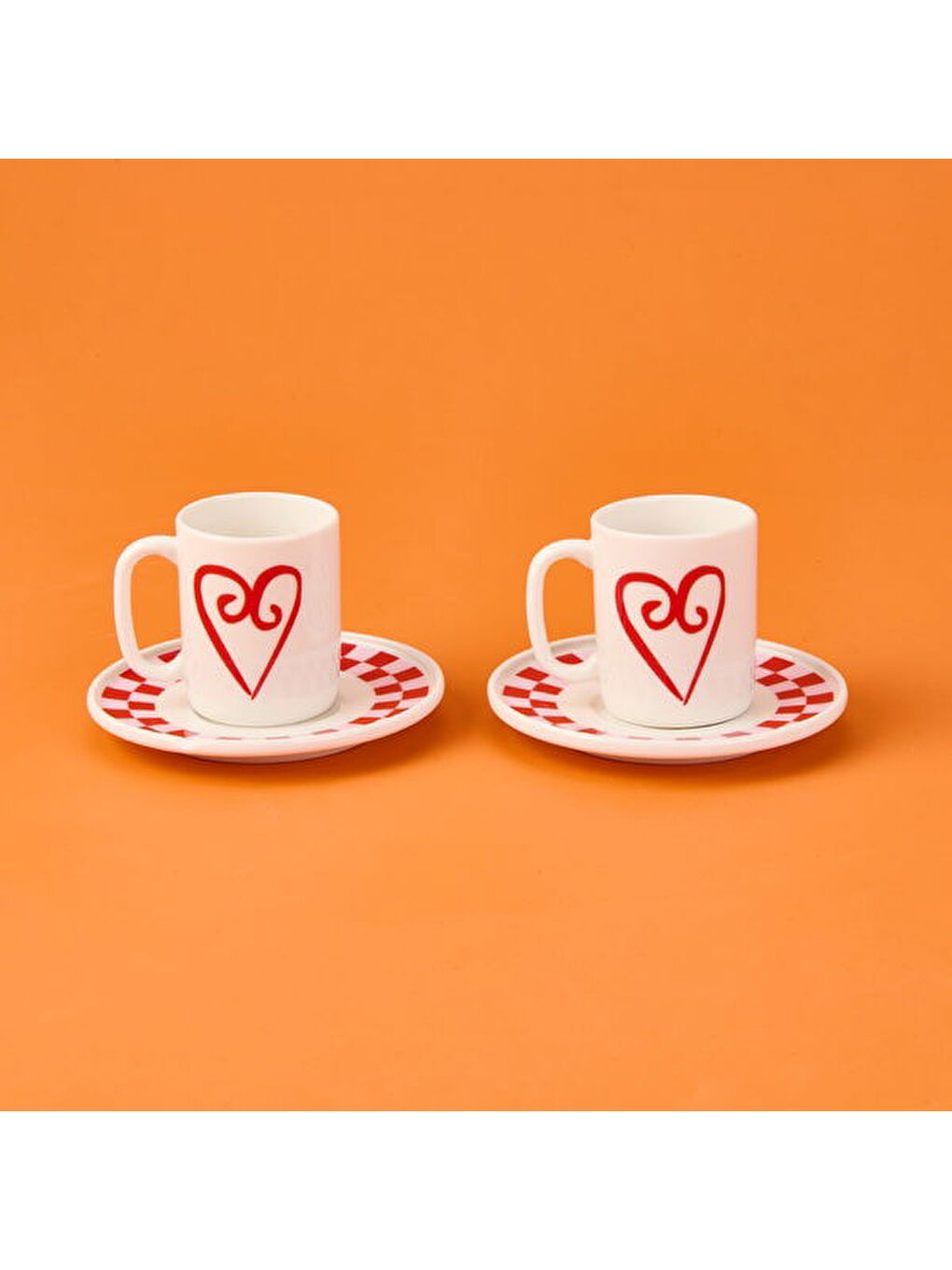 Kitchen Love 4 Parça Kahve Fincan Takımı - Pembe / Beyaz