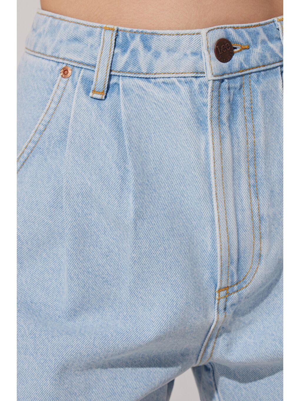 Stella Regular Fit Normal Kesim Yüksek Bel Açık Mavi Jean Jean Şort-2