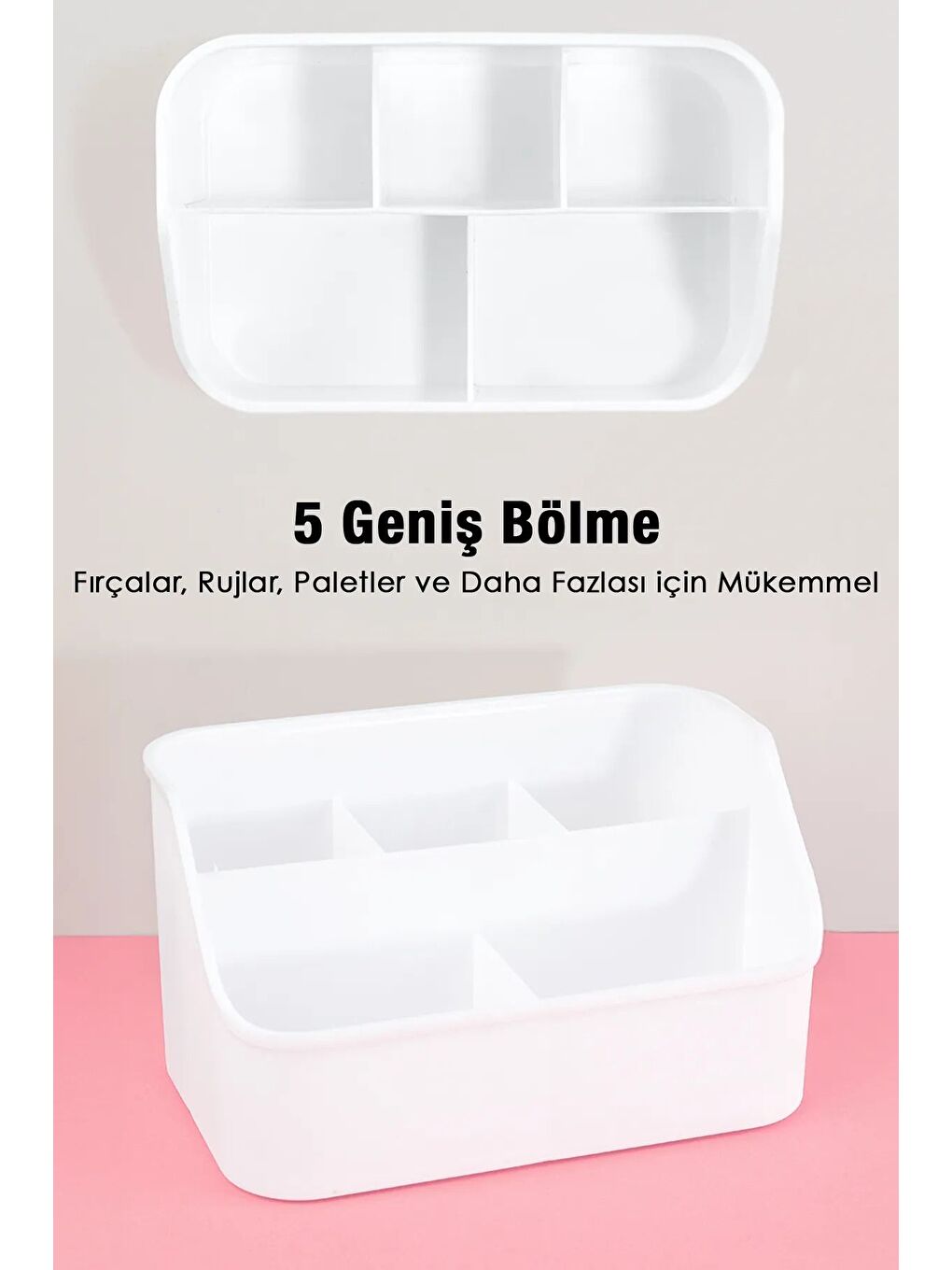 5 Bölmeli Aksesuar Düzenleyici Masaüstü Makyaj Kozmetik Takı Kutusu Çok Amaçlı Organizer-3