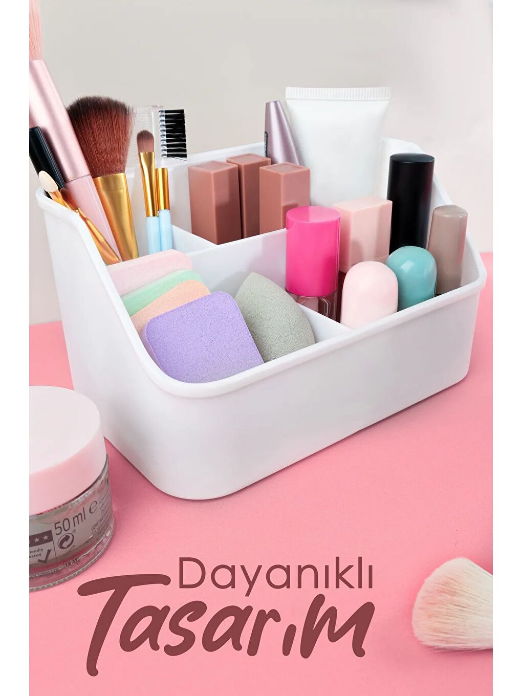 5 Bölmeli Aksesuar Düzenleyici Masaüstü Makyaj Kozmetik Takı Kutusu Çok Amaçlı Organizer-4