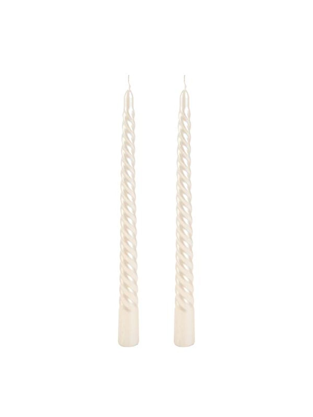 2'li Burgu Şamdan Mumu - Sedef Beyaz - 25 cm-3