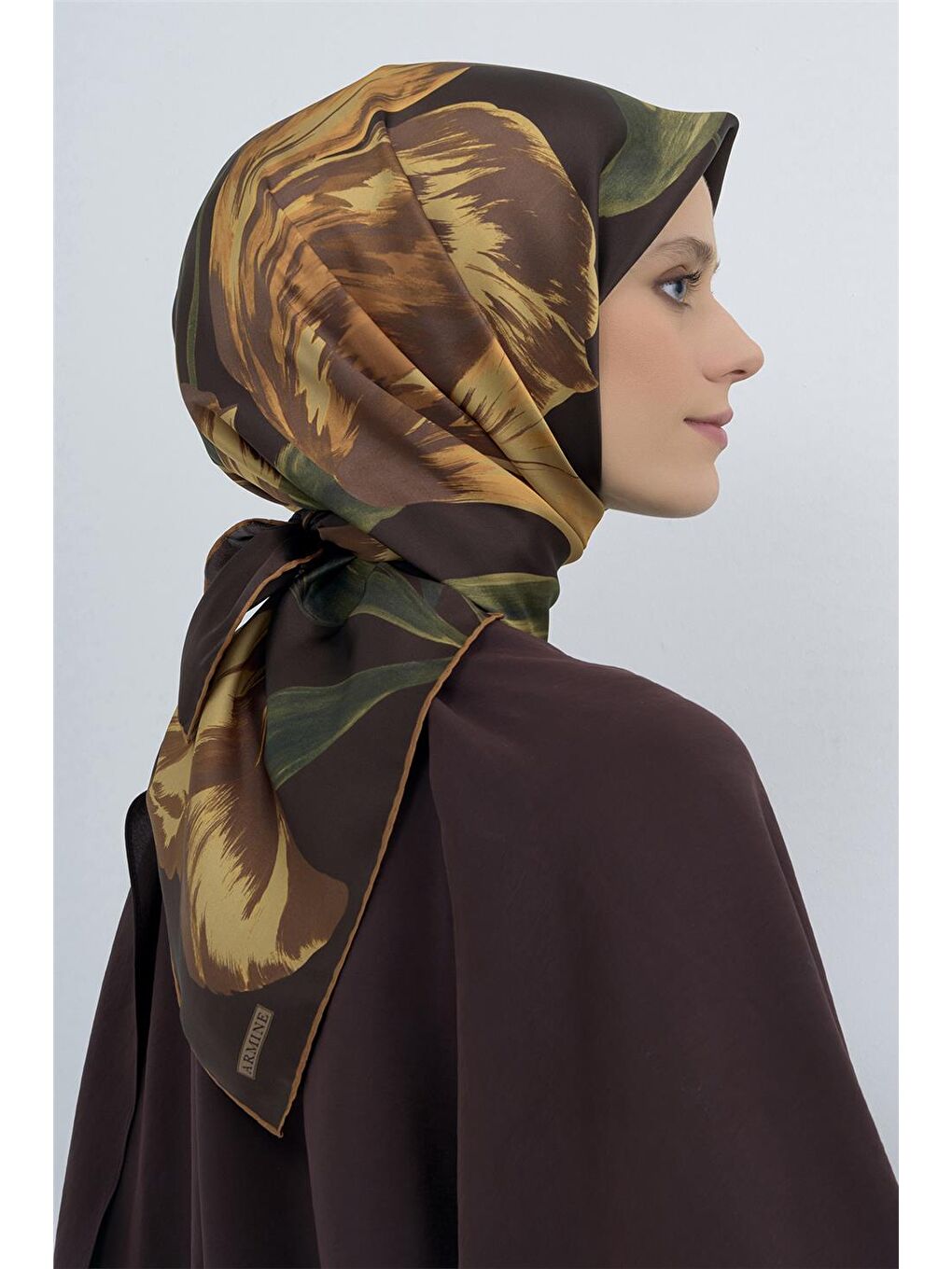 Kahverengi Saf İpek Twill Eşarp 9506D 07-2