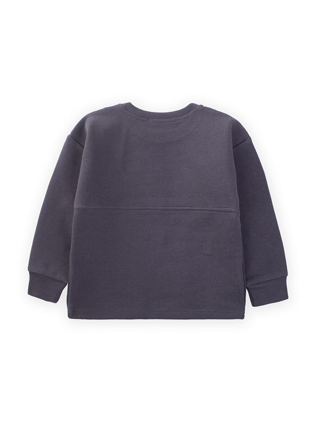 CİGİT Füme Oversize Waffle  Sweatshirt 2-14 Yaş Füme - 1