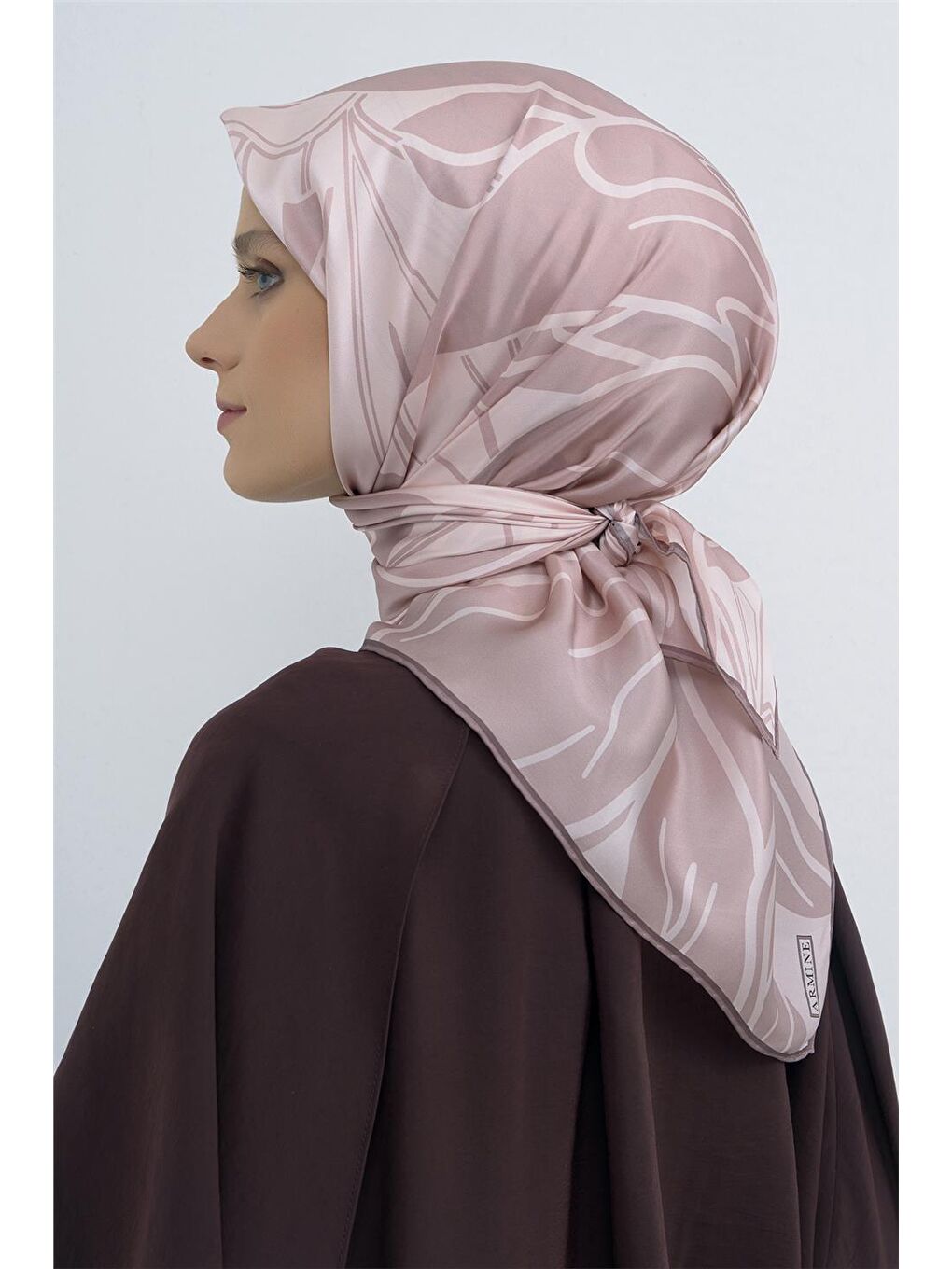 Pembe Saf İpek Twill Eşarp 9553D 31-3