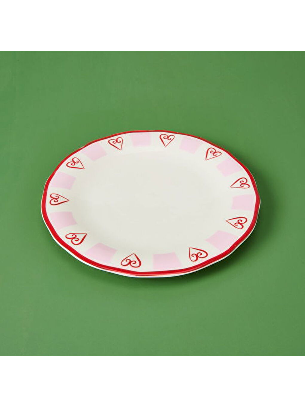 Evidea Kitchen Love Servis Tabağı - Pembe / Beyaz - 27 cm - 1