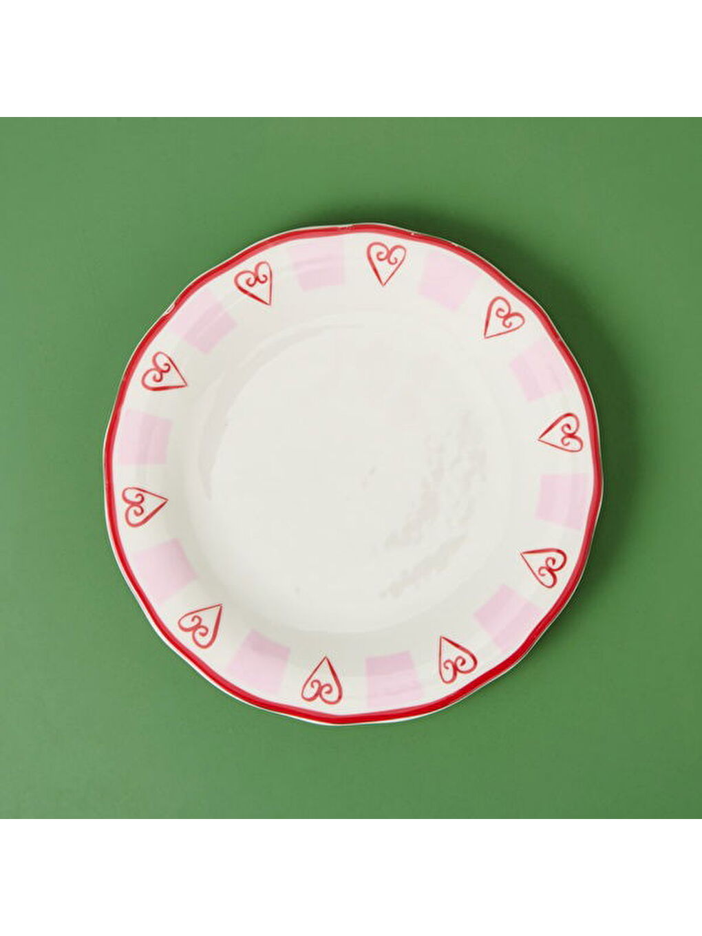 Evidea Kitchen Love Servis Tabağı - Pembe / Beyaz - 27 cm - 3