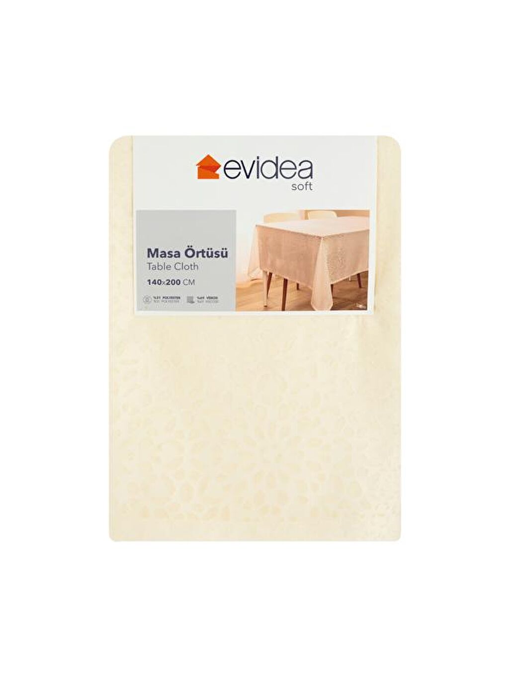 Soft Floral Devore Masa Örtüsü - Beyaz - 140x200 cm-3