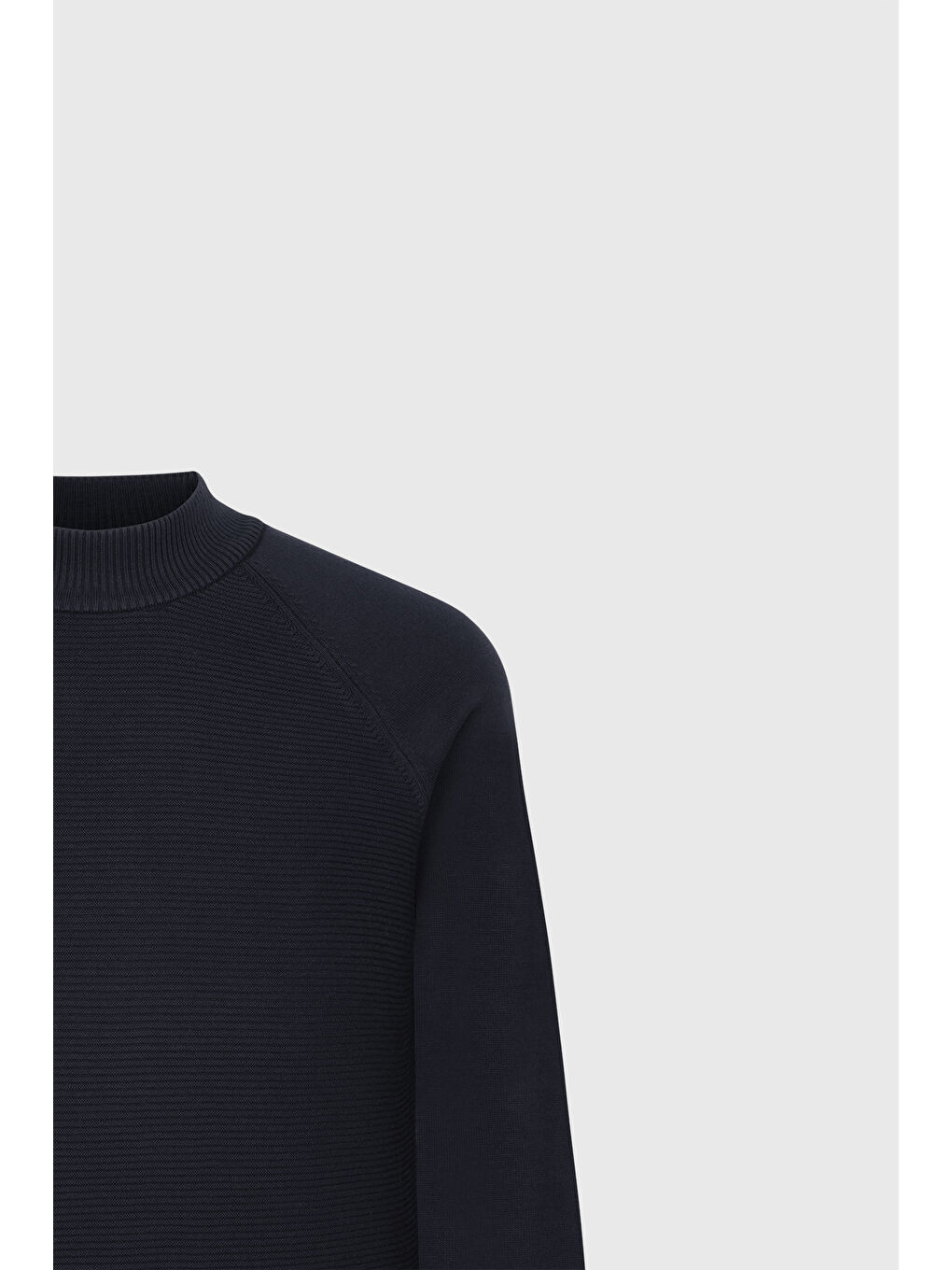 Erkek Lacivert Pamuklu Standart Fit Normal Kesim Yarım Balıkçı Yaka Desenli Triko Kazak-6