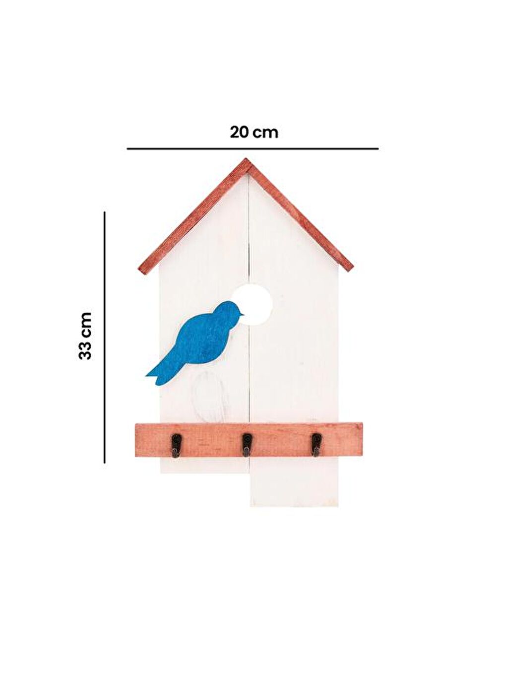 Karışık Kuş Yuvası Desenli Anahtar Kutusu - Renkli - 20x33 cm-4