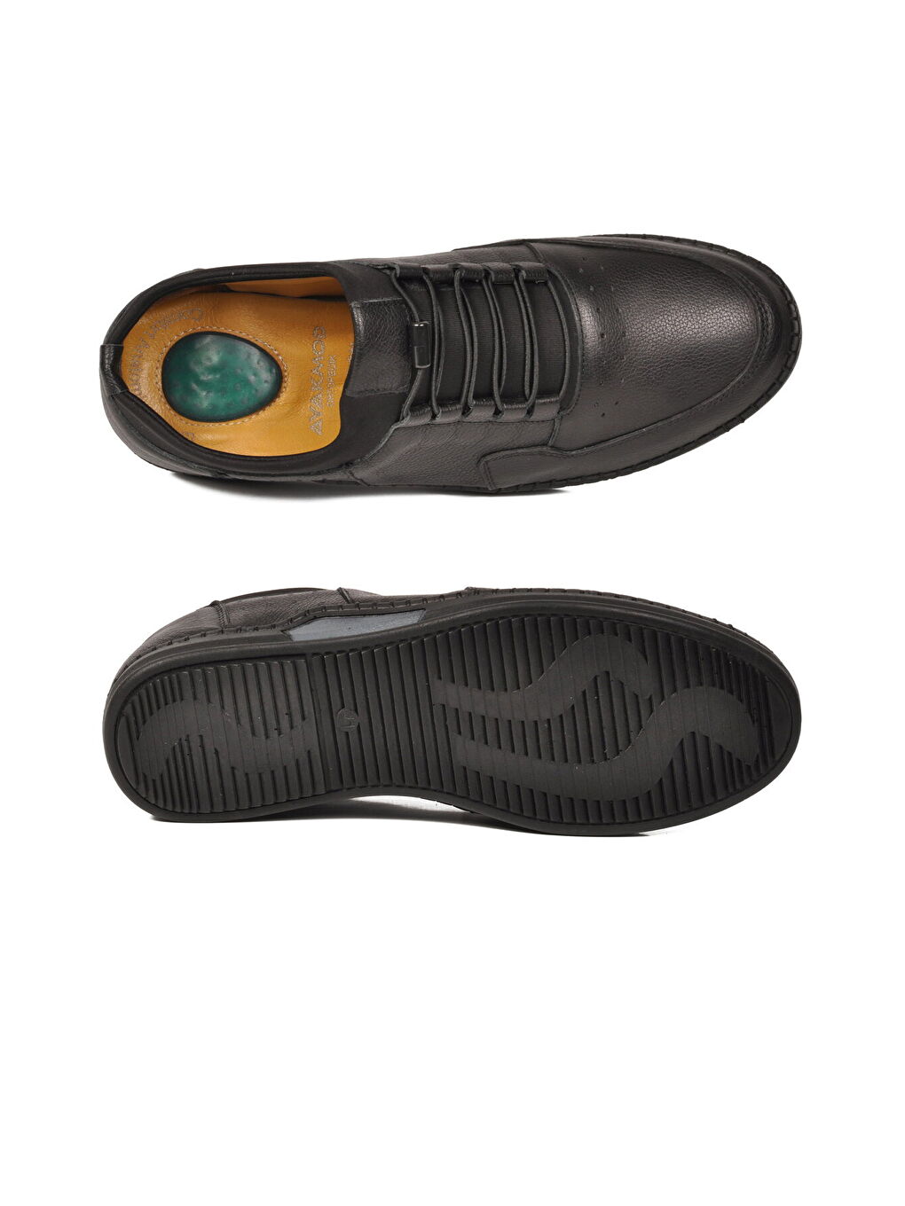 Siyah Hakiki Deri Jel Taban Anatomik Erkek Casual Ayakkabı 418 M-4