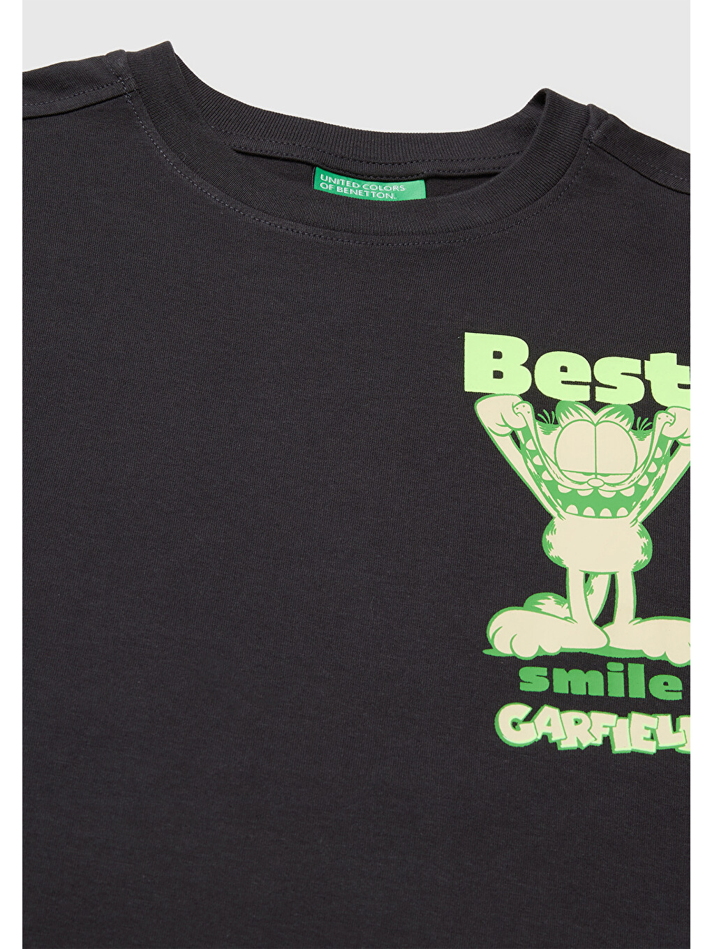 Erkek Çocuk Antrasit Garfield Baskı Detaylı Yuvarlak Yaka T-Shirt-2