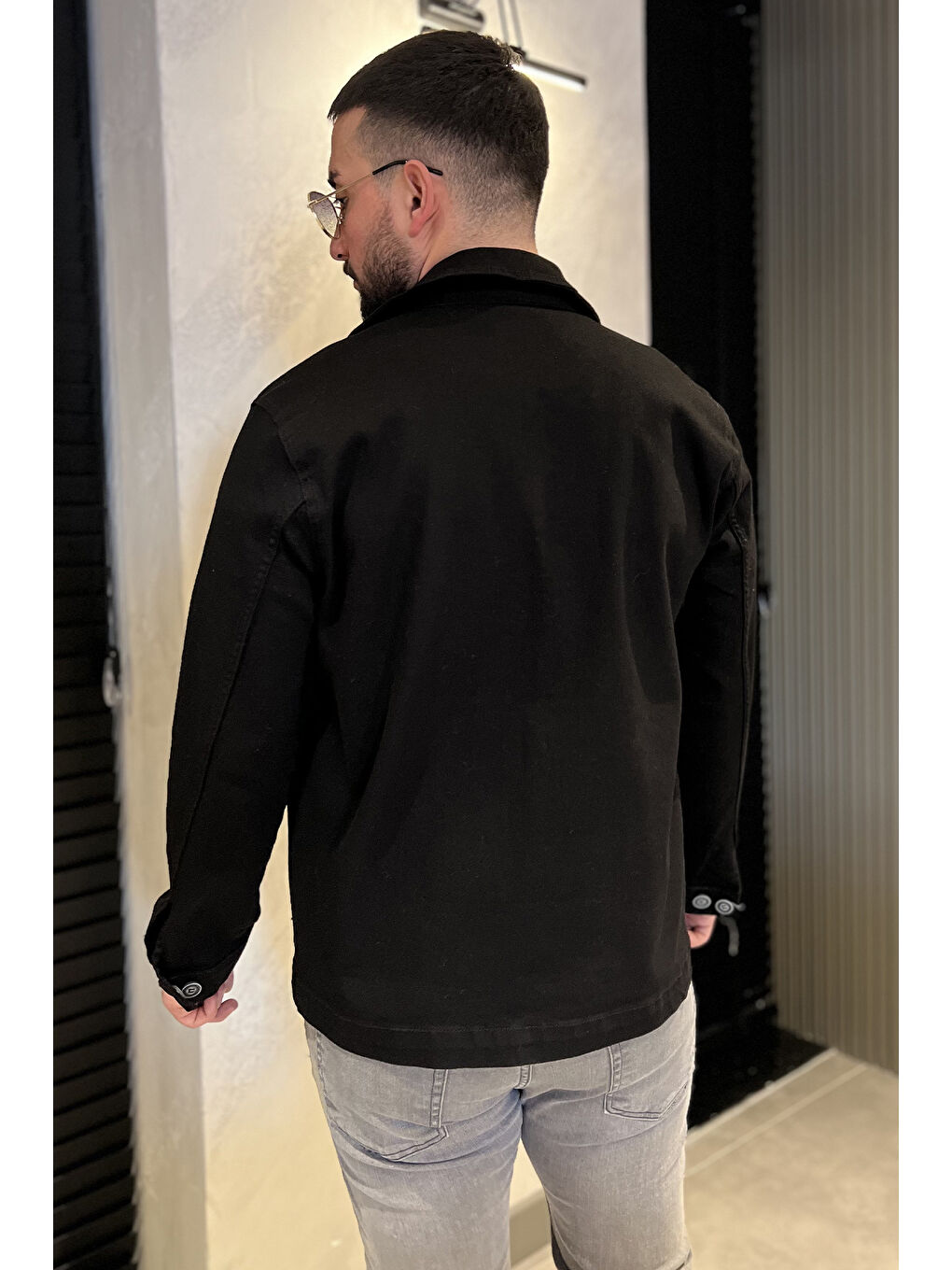 Siyah Erkek Jean Ceket-2