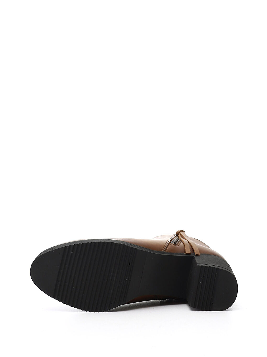 Kahverengi Kadın KAHVERENGİ-TABA Çift Fermuarlı Kalın Topuklu Hakiki Deri Bot-3