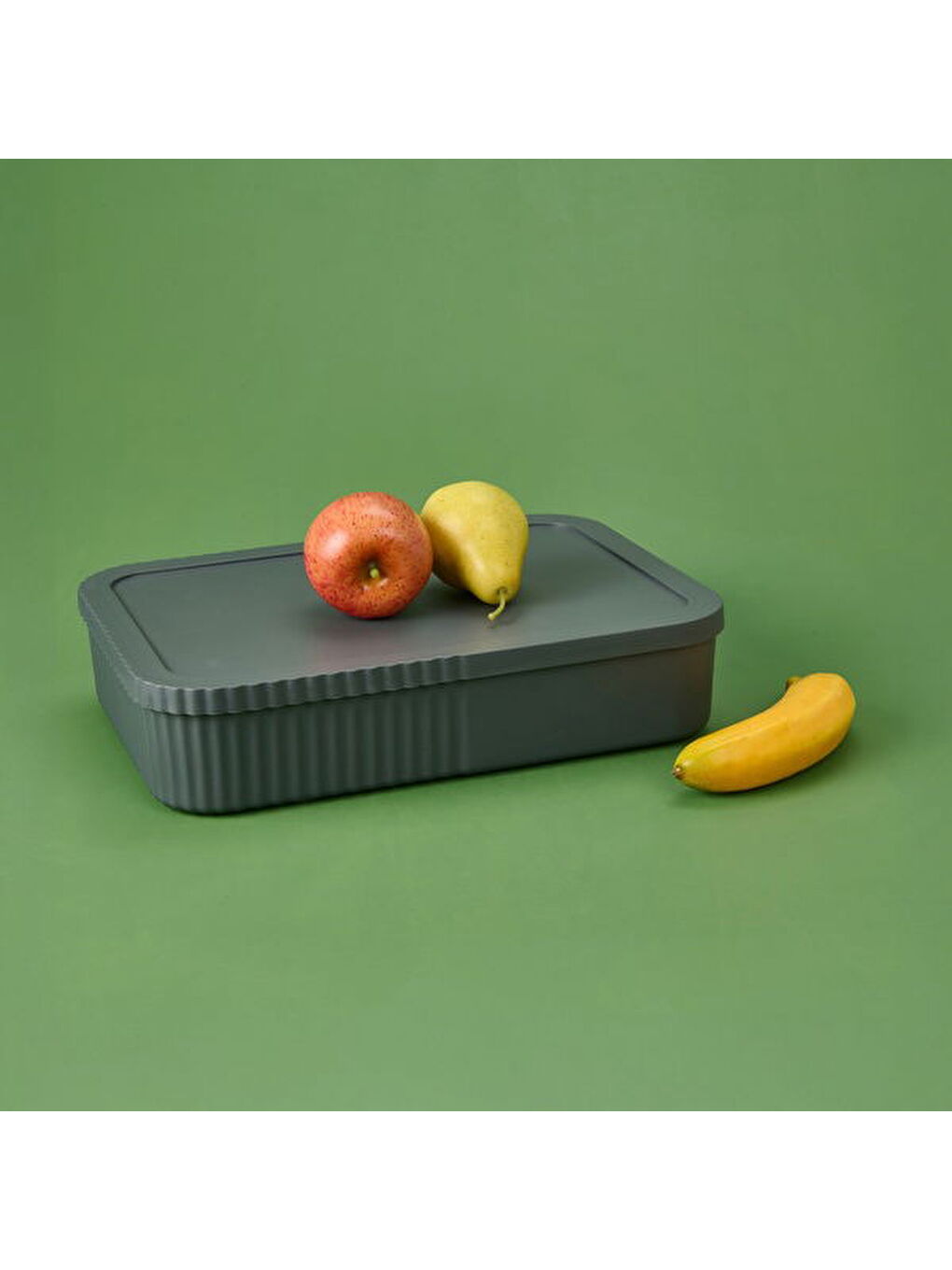 Kapaklı İnce Geniş Kutu - Antrasit - 6 lt