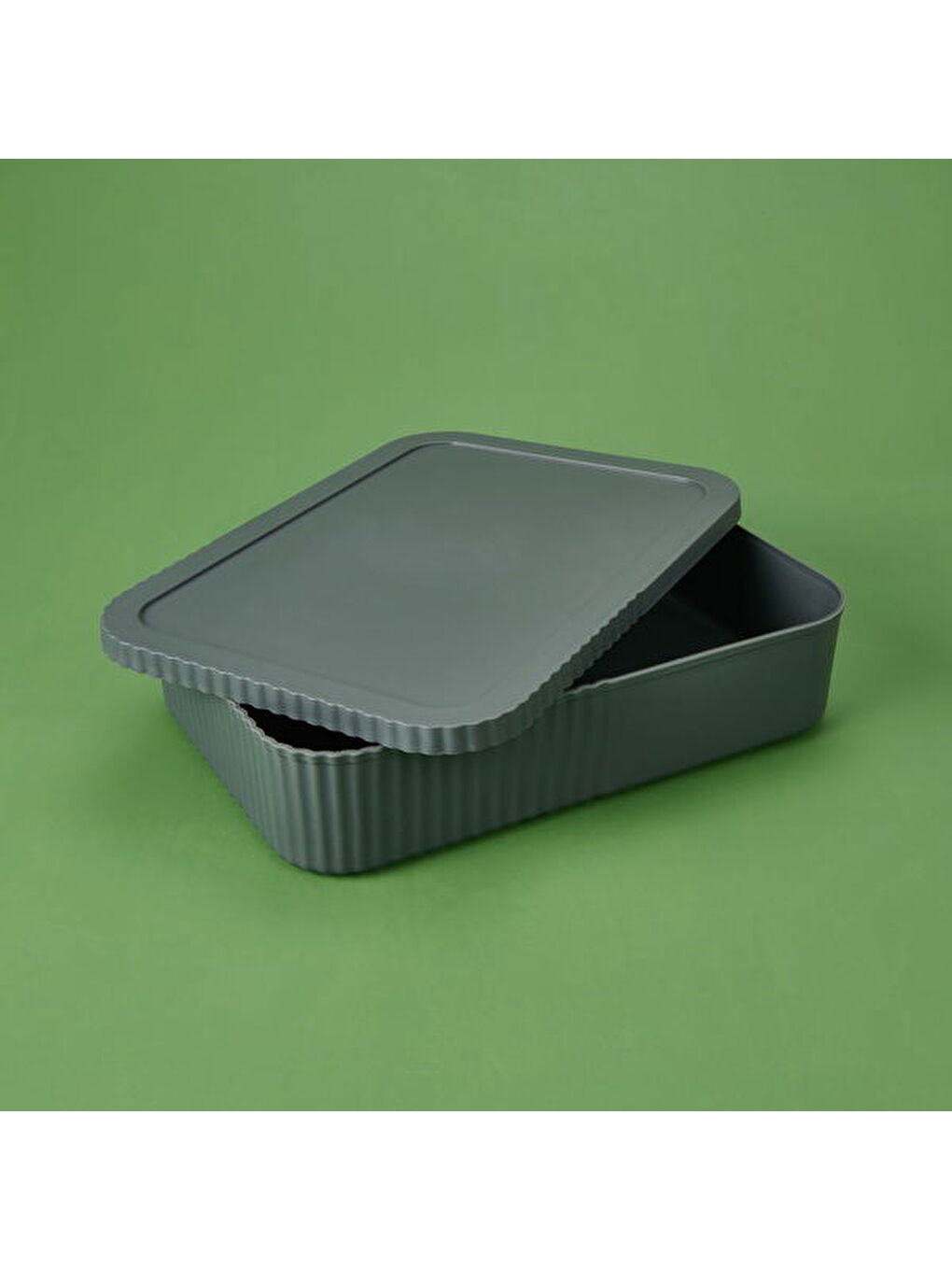 Kapaklı İnce Geniş Kutu - Antrasit - 6 lt-3