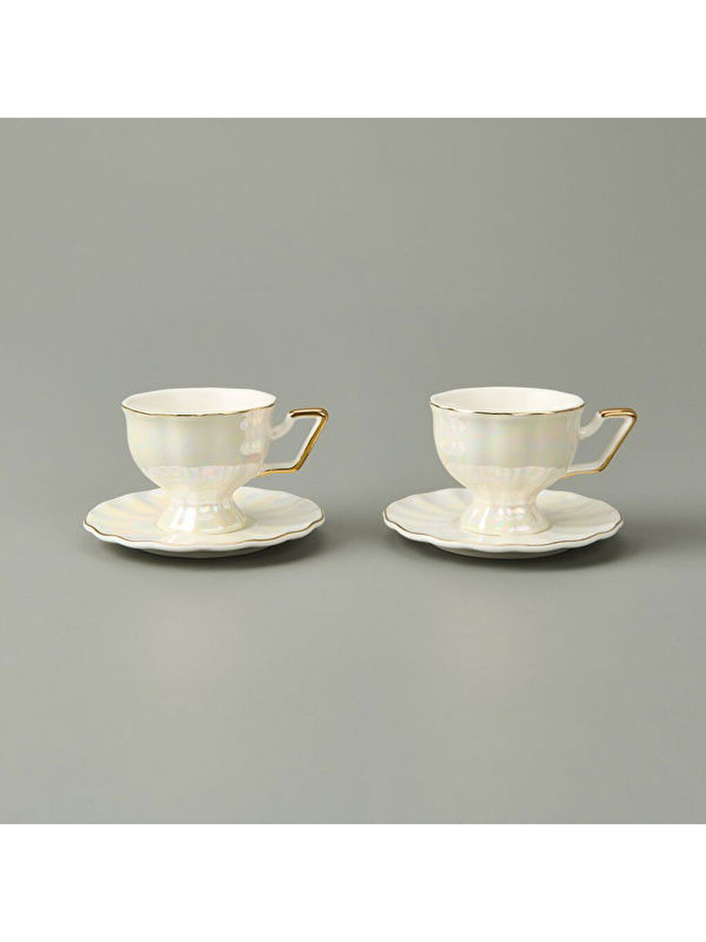 Kitchen 4 Parça Lüsterli Fincan Seti - Beyaz-2