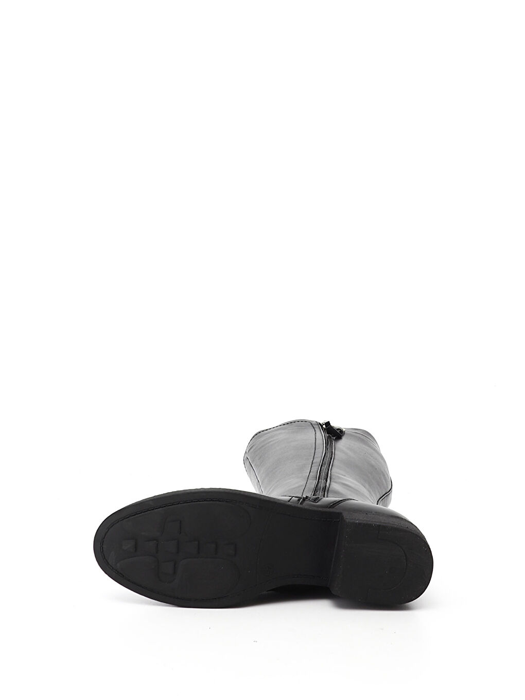 Siyah Kadın SİYAH Fermuarlı Kalın Topuklu Hakiki Deri Çizme-3