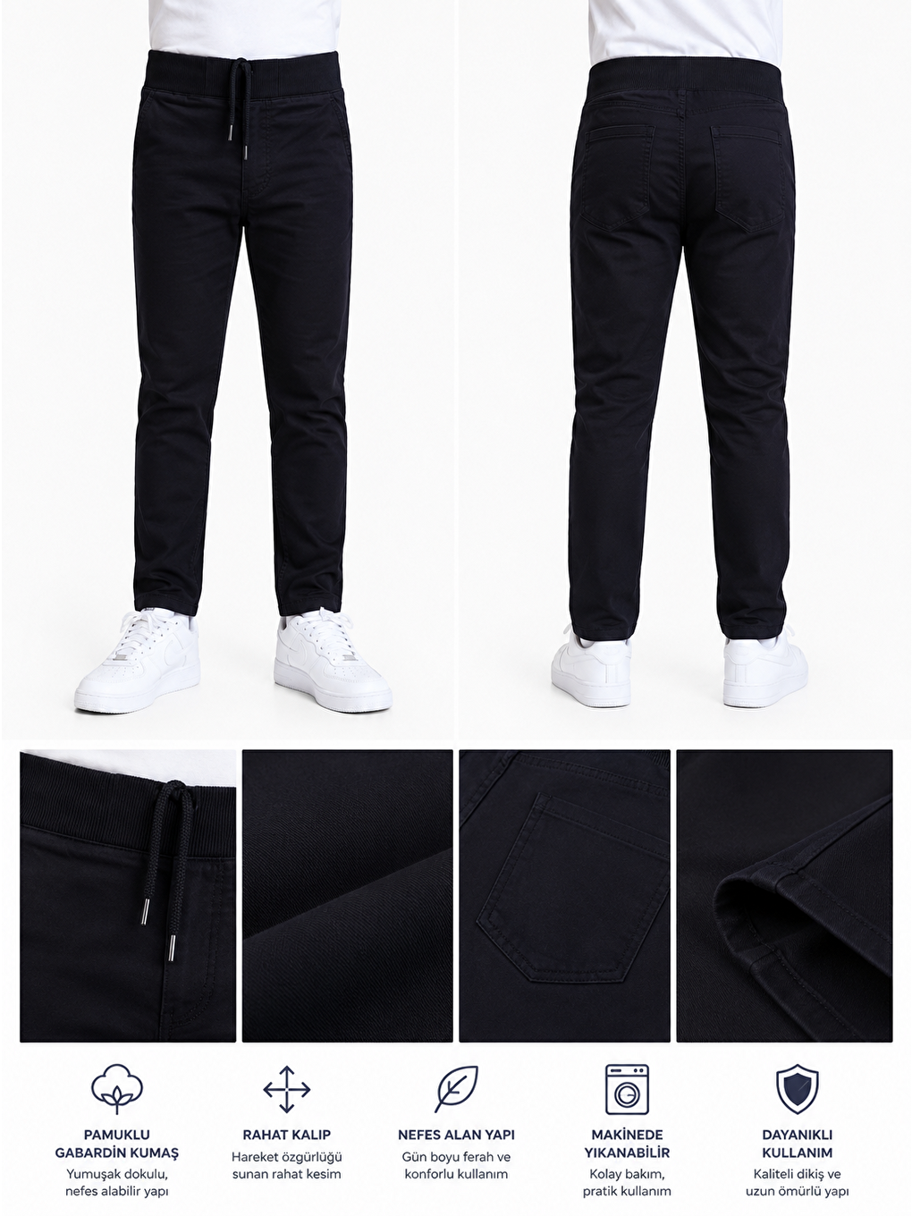 Lacivert Kız Çocuk Okul Pantolonu Unisex-3