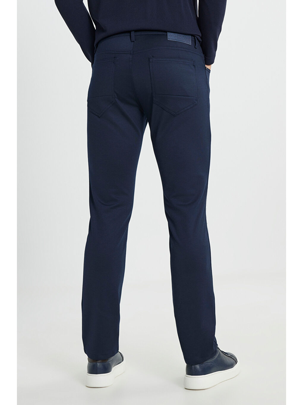 Erkek Lacivert Slim Fit Dar Kesim 5 Cep Esnek Casual Pantolon-5