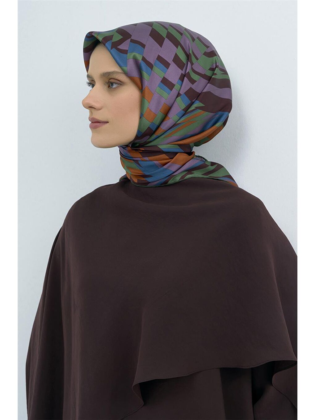 Karışık Saf İpek Twill Eşarp 9507D 53-1