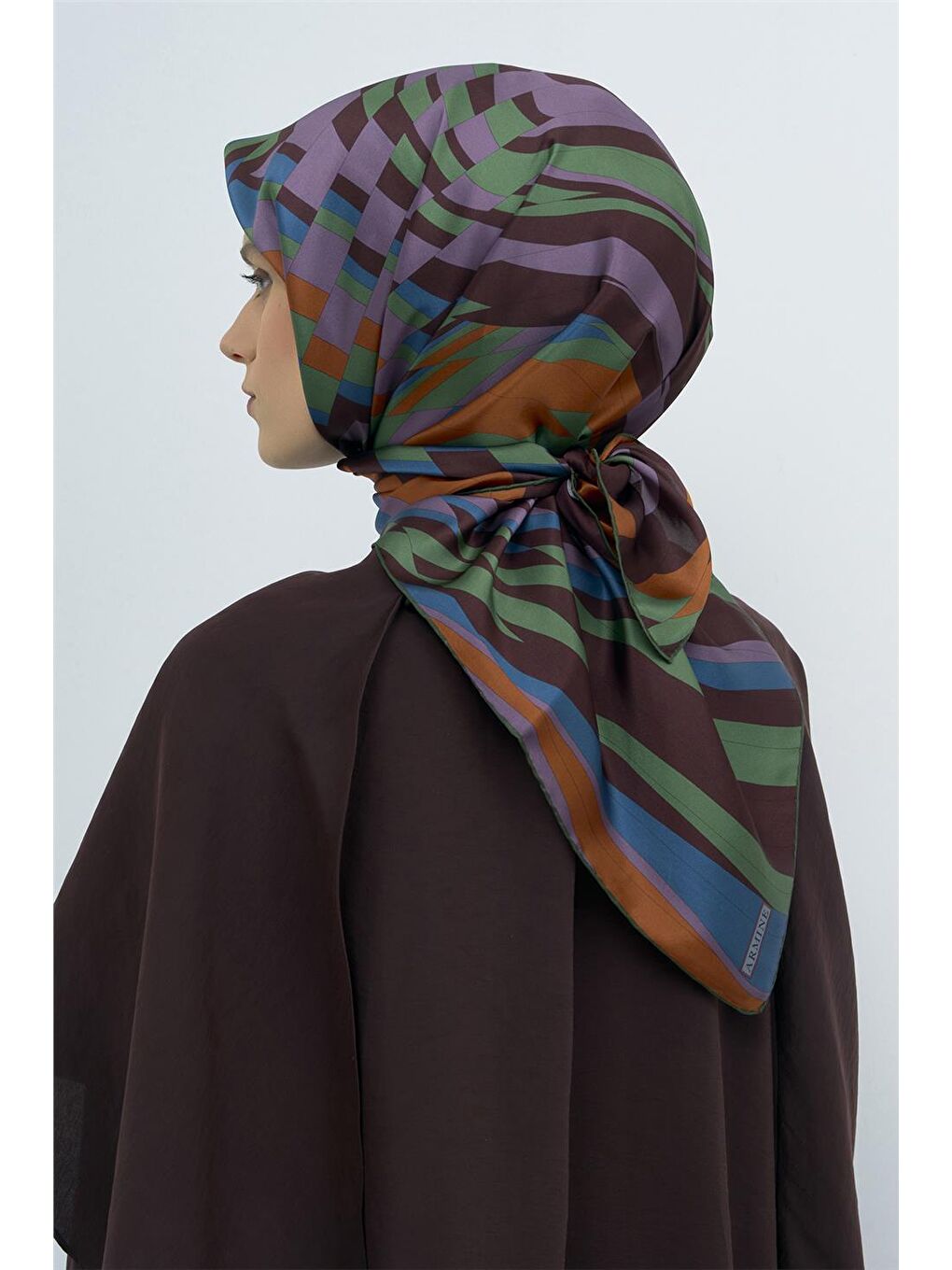 Karışık Saf İpek Twill Eşarp 9507D 53-2