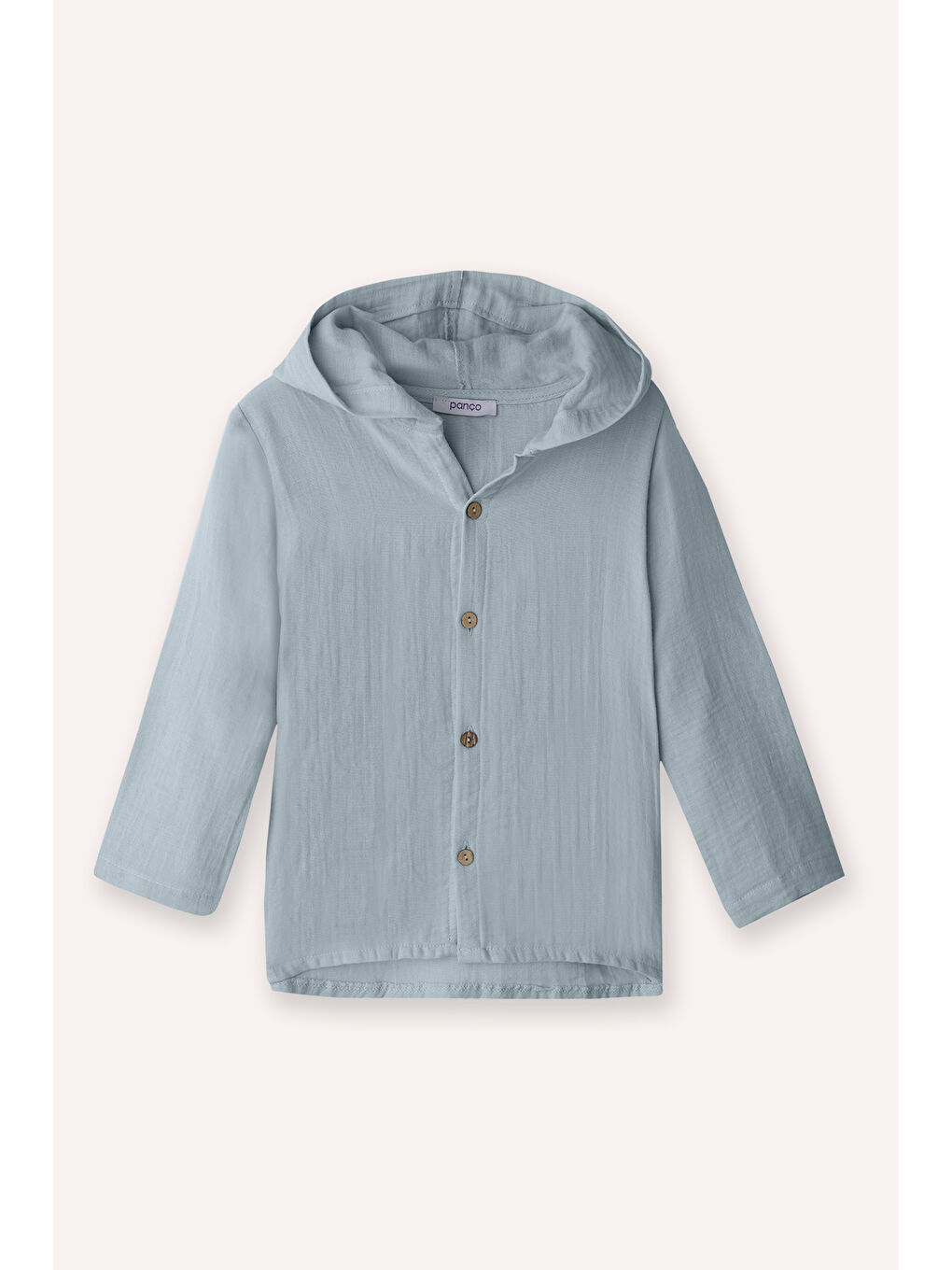 Erkek Çocuk Müslin Mavi Gömlek