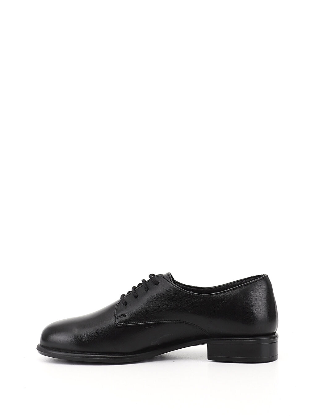 Siyah Kadın SİYAH Bağcıklı Hakiki Deri Oxford Ayakkabı-2