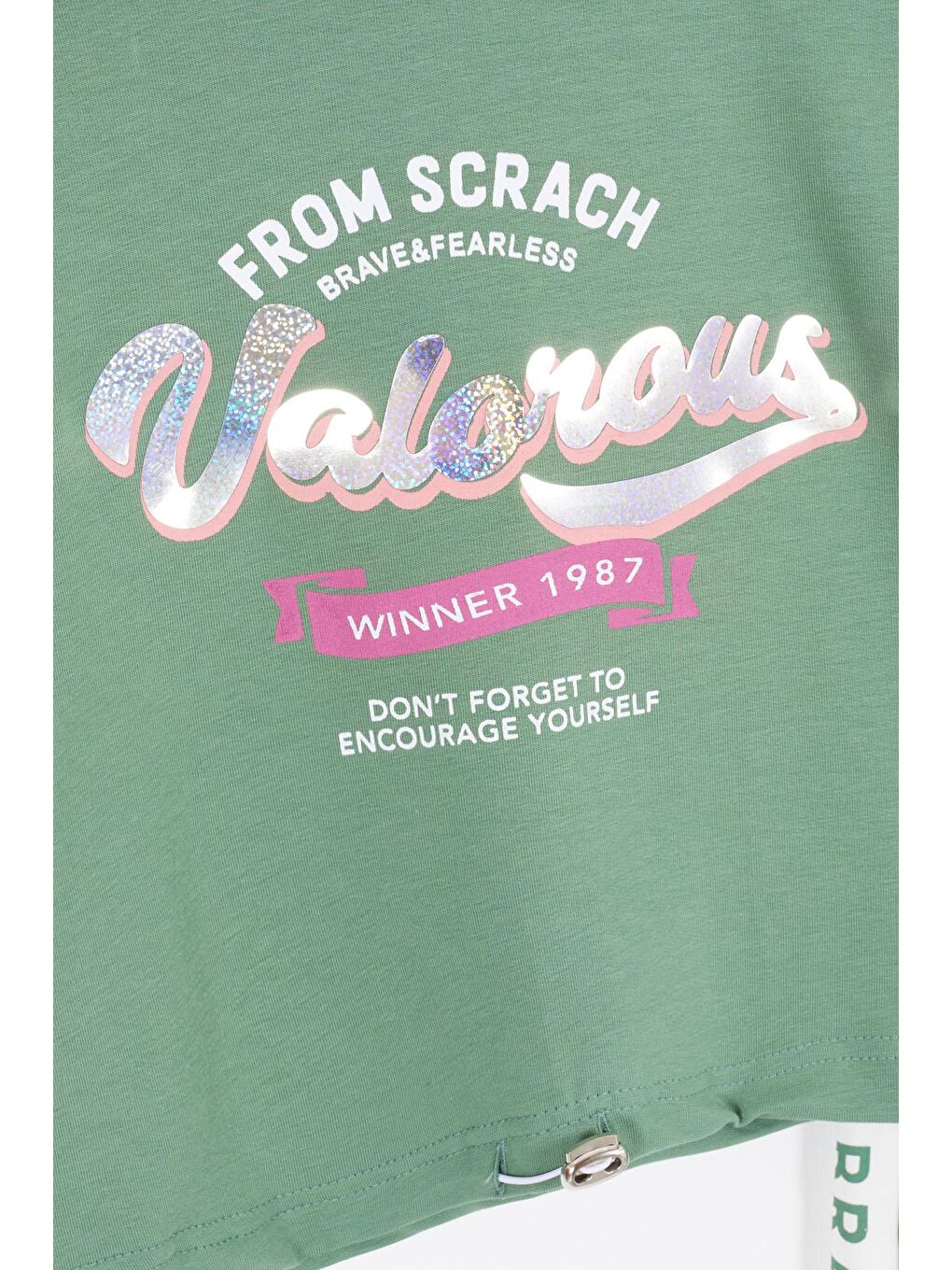 Yeşil Şerit Yazılı Payetli Kız Çocuk Eşofman Takımı 17133-1