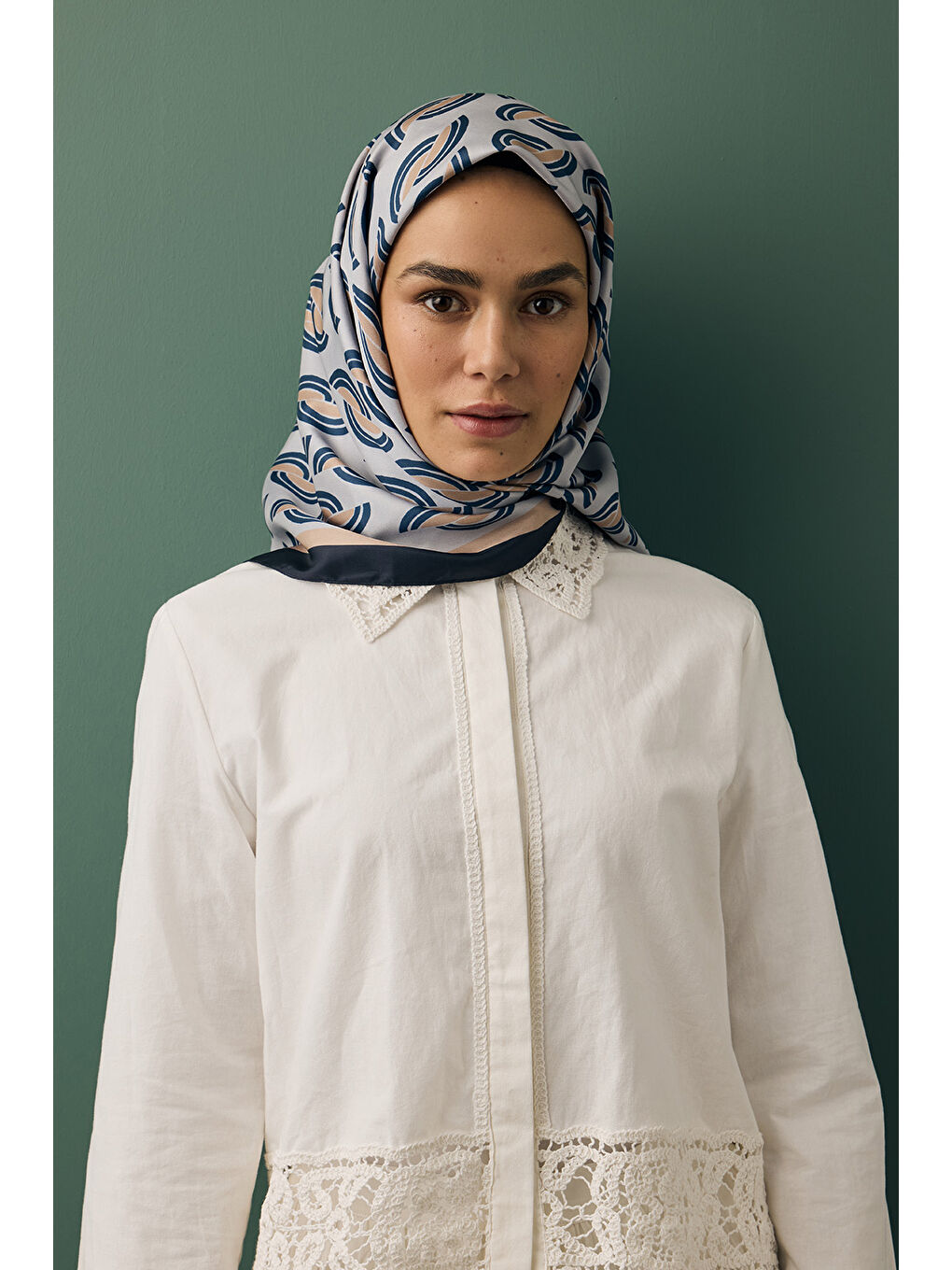 Twill İpek Eşarp Aura Bej-2