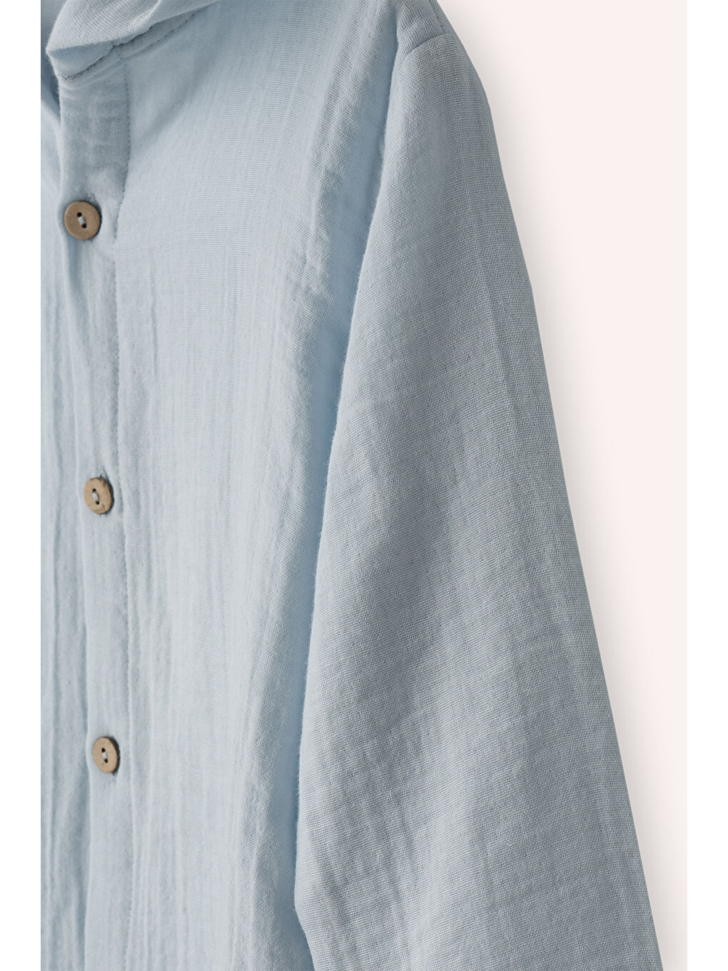 Erkek Çocuk Müslin Mavi Gömlek-2