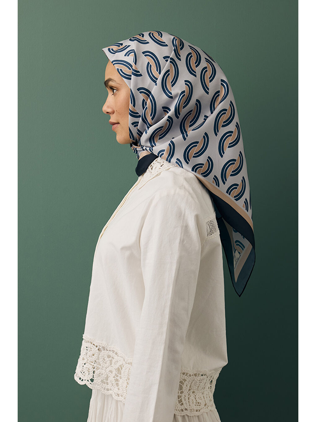 Twill İpek Eşarp Aura Bej-3