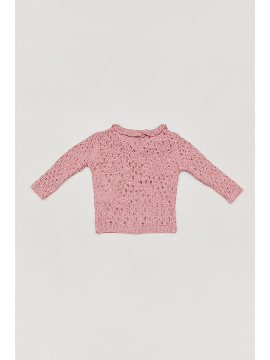 Pembe Yakası Fırfırlı Kız Çocuk Hırka-2