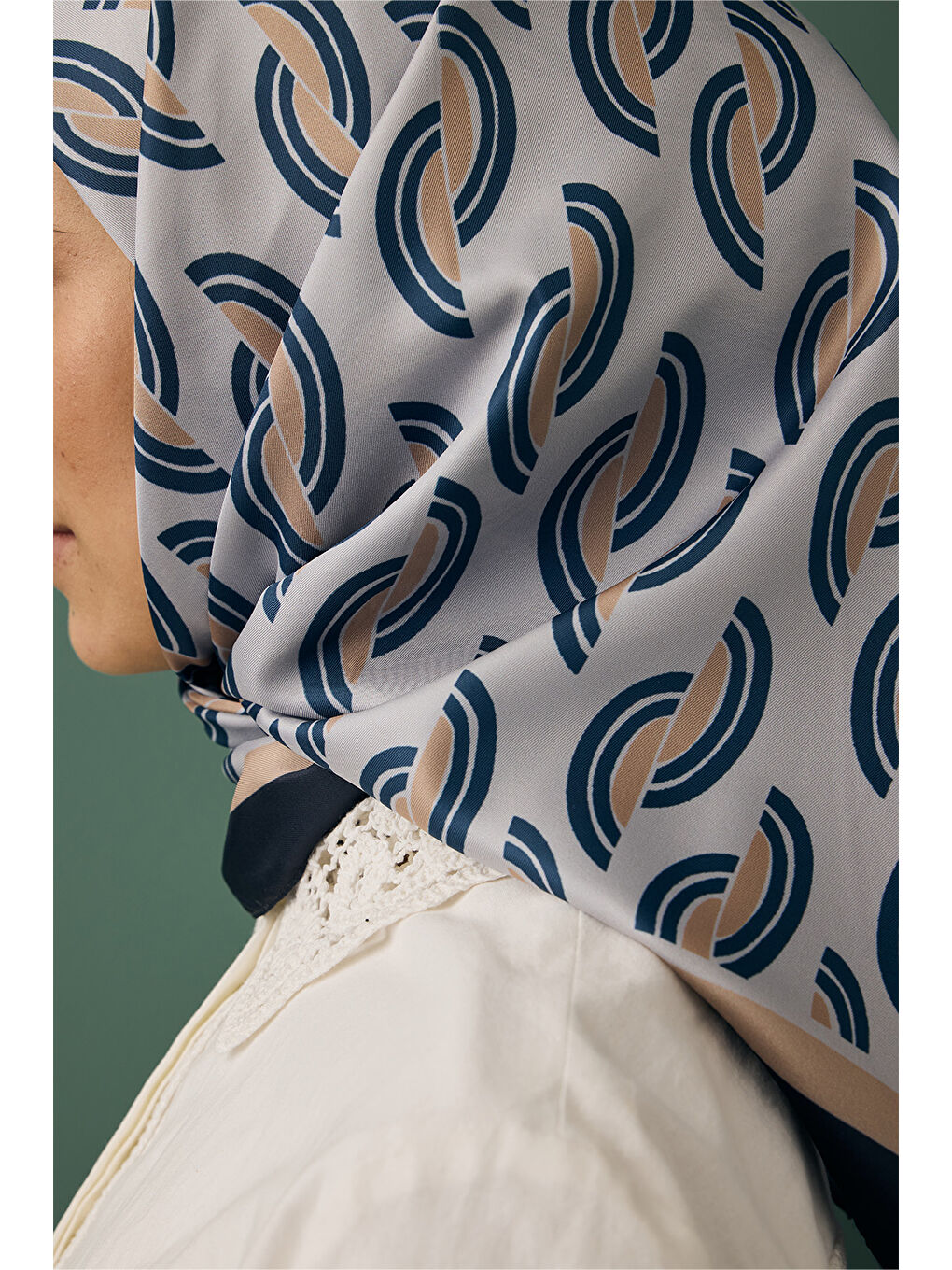 Twill İpek Eşarp Aura Bej-4