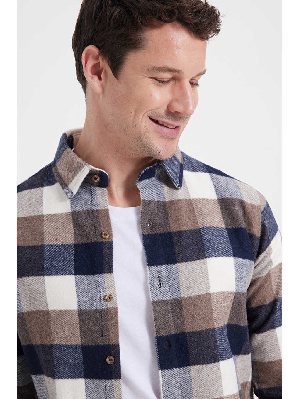 Karışık Erkek Slim Fit Dar Kesim Kareli Kışlık Oduncu Gömlek-1