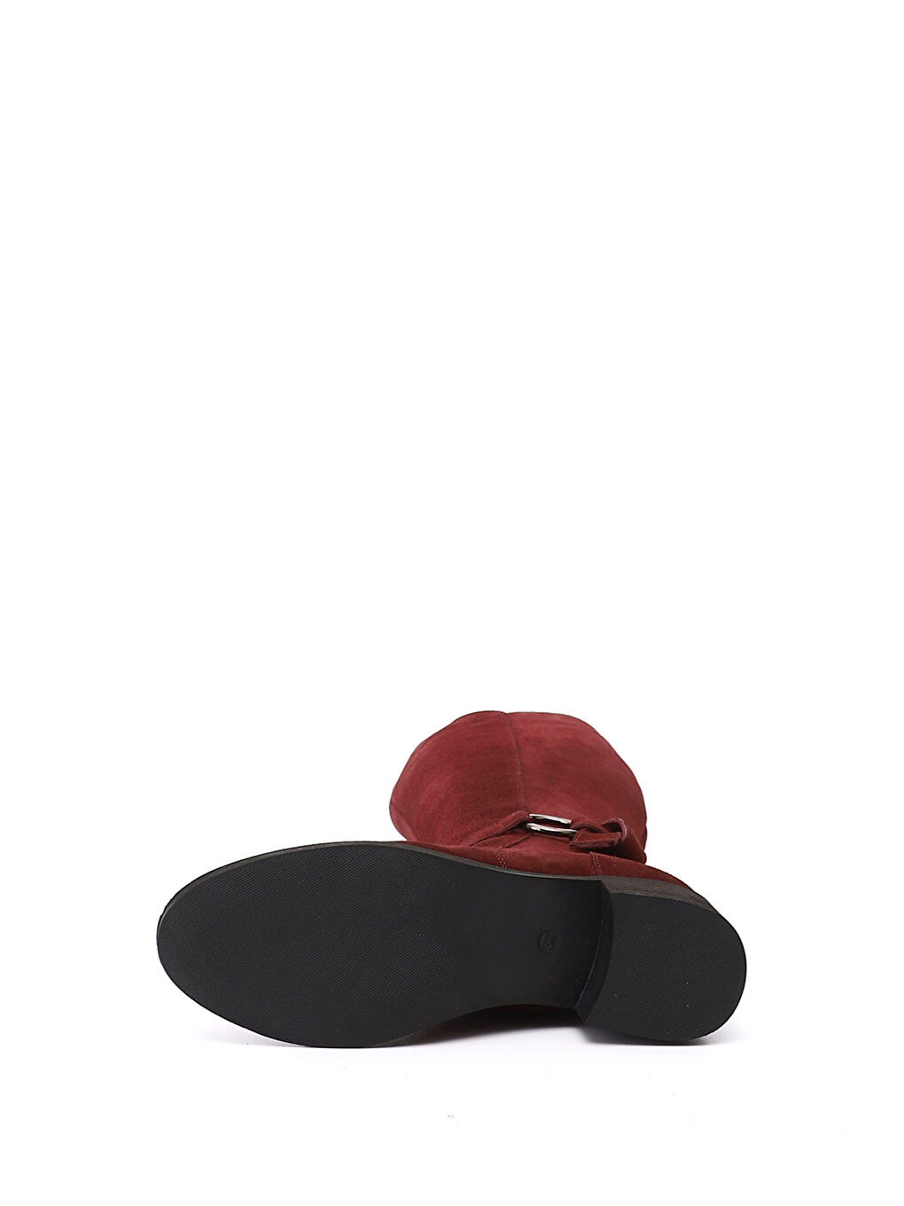 Bordo Kadın AÇIK BORDO Fermuarlı Kalın Topuklu Hakiki Deri Çizme-3