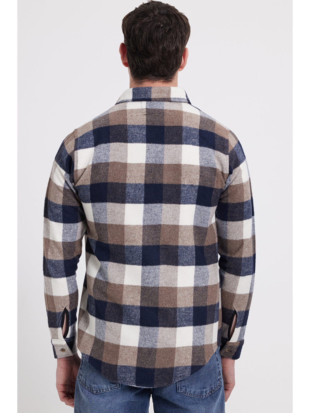 Karışık Erkek Slim Fit Dar Kesim Kareli Kışlık Oduncu Gömlek-5