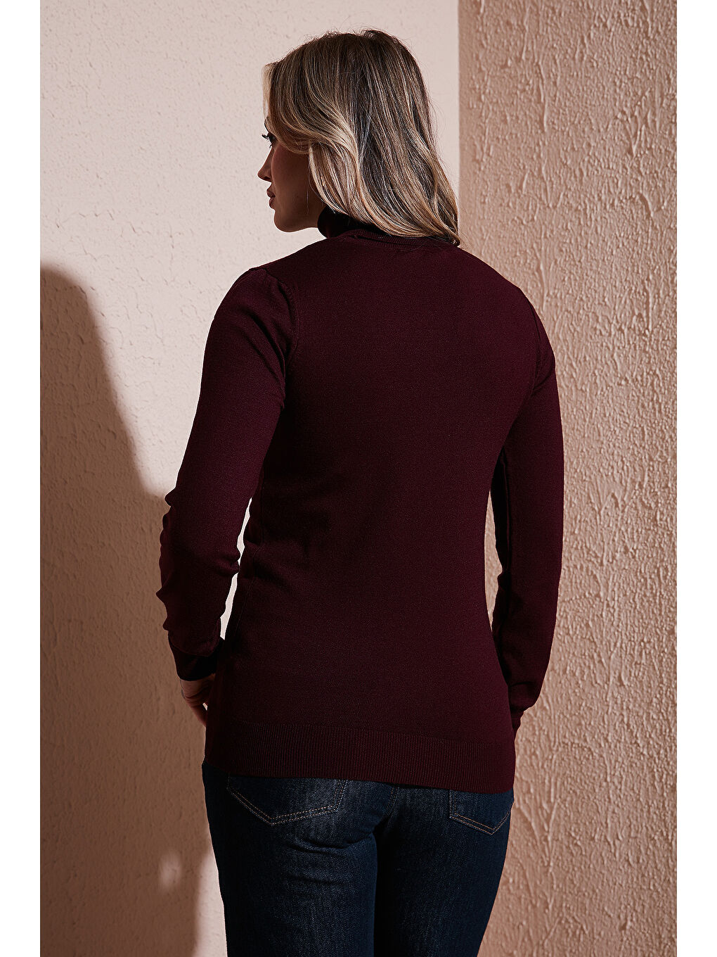 Bordo Regular Fit Balıkçı Yaka Kazak 25K0780K1-5