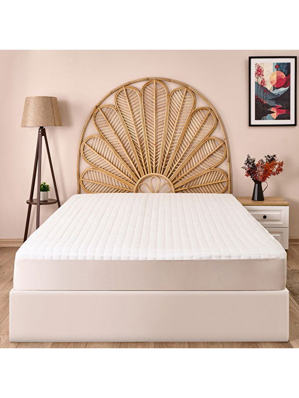 Evidea Soft Kapitoneli Sıvı Geçirmez Fitted Tek Kişilik Alez - Beyaz - 100x200 cm