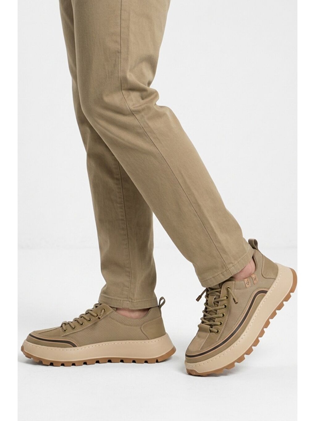 Haki Fileli Esnek Hava Alabilen Erkek Casual Ayakkabı 26Y514 M-1